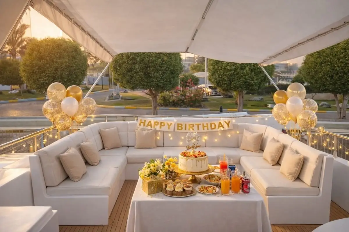 Large luxury yacht for a wedding reception, Abu Dhabi