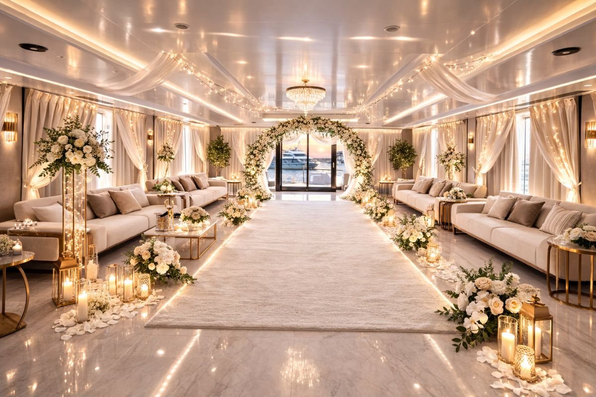 Pink Yacht Wedding Upper Deck Abu Dhabi